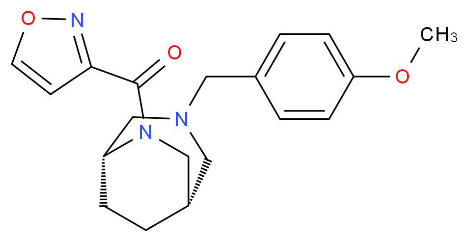 (1S*,5R*)-6-(isoxazol-3-ylcarbonyl)-3-(4-methoxybenzyl)-3,6-diazabicyclo[3.2.2]nonane_分子结构_CAS_)