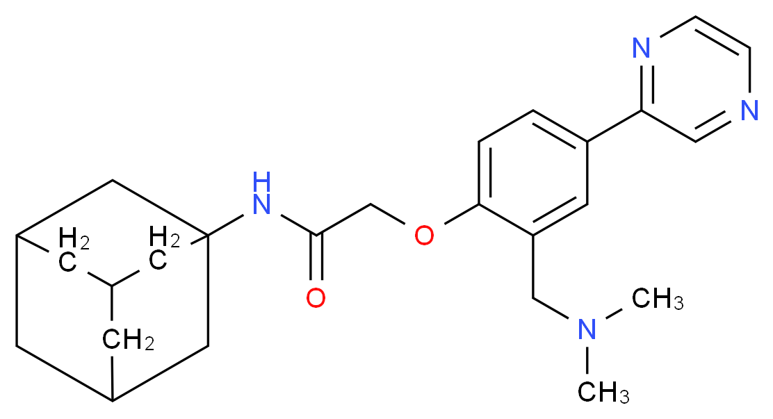 N-1-adamantyl-2-[2-[(dimethylamino)methyl]-4-(2-pyrazinyl)phenoxy]acetamide_分子结构_CAS_)