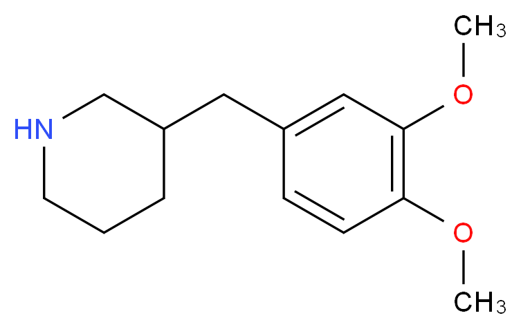 3-[(3,4-dimethoxyphenyl)methyl]piperidine_分子结构_CAS_420137-11-7