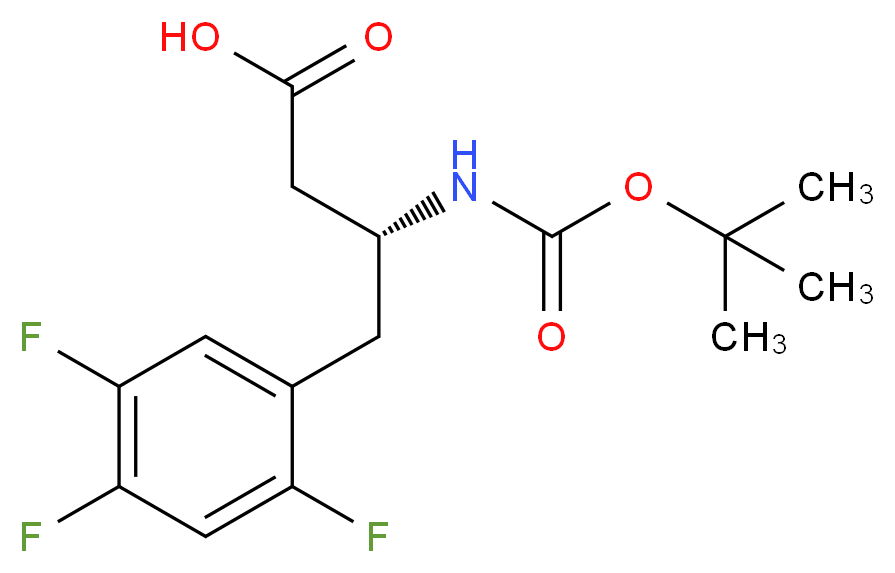 (3R)-3-{[(tert-butoxy)carbonyl]amino}-4-(2,4,5-trifluorophenyl)butanoic acid_分子结构_CAS_486460-00-8