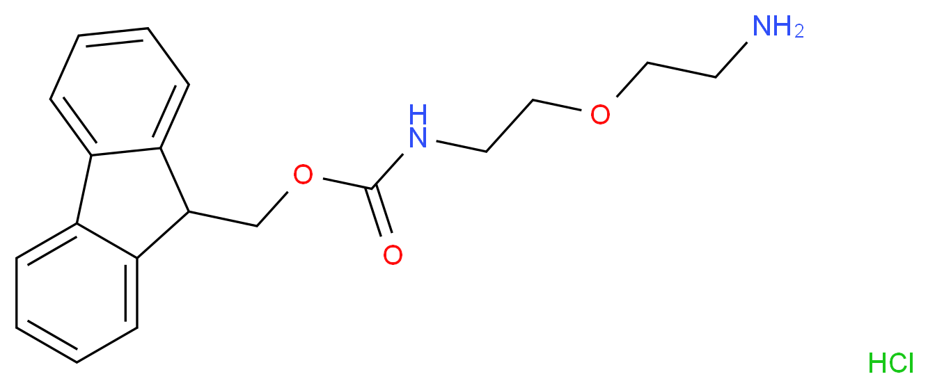 9H-fluoren-9-ylmethyl N-[2-(2-aminoethoxy)ethyl]carbamate hydrochloride_分子结构_CAS_221352-88-1