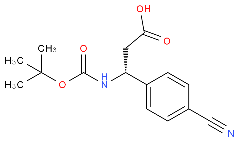 (R)-Boc-4-氰基-β-Phe-OH_分子结构_CAS_501015-22-1)