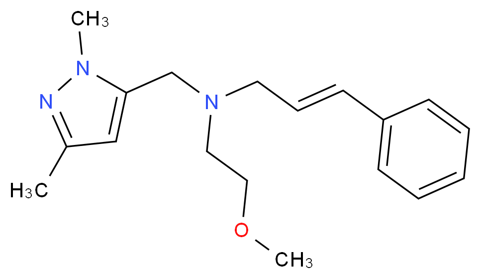 (2E)-N-[(1,3-dimethyl-1H-pyrazol-5-yl)methyl]-N-(2-methoxyethyl)-3-phenylprop-2-en-1-amine_分子结构_CAS_)