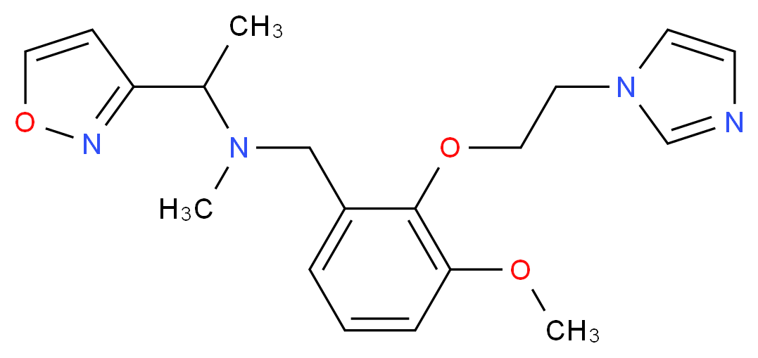 N-{2-[2-(1H-imidazol-1-yl)ethoxy]-3-methoxybenzyl}-1-isoxazol-3-yl-N-methylethanamine_分子结构_CAS_)
