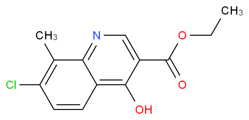 Ethyl 7-chloro-4-hydroxy-8-methylquinoline-3-carboxylate_分子结构_CAS_5350-94-7)