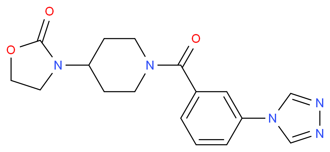3-{1-[3-(4H-1,2,4-triazol-4-yl)benzoyl]-4-piperidinyl}-1,3-oxazolidin-2-one_分子结构_CAS_)