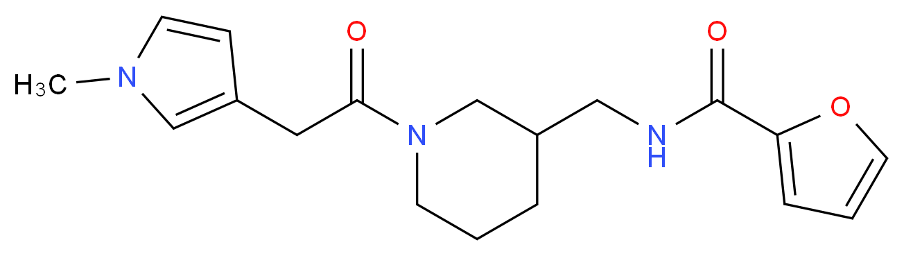 N-({1-[2-(1-methyl-1H-pyrrol-3-yl)acetyl]-3-piperidinyl}methyl)-2-furamide_分子结构_CAS_)