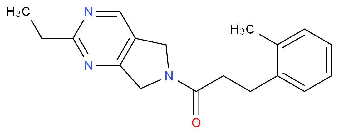 2-ethyl-6-[3-(2-methylphenyl)propanoyl]-6,7-dihydro-5H-pyrrolo[3,4-d]pyrimidine_分子结构_CAS_)
