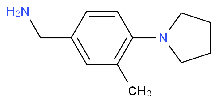 1-[3-methyl-4-(1-pyrrolidinyl)phenyl]methanamine_分子结构_CAS_1184165-51-2)