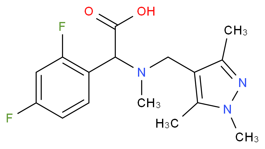 (2,4-difluorophenyl){methyl[(1,3,5-trimethyl-1H-pyrazol-4-yl)methyl]amino}acetic acid_分子结构_CAS_)