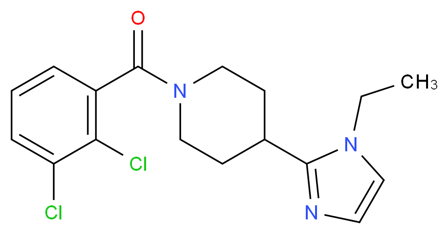 1-(2,3-dichlorobenzoyl)-4-(1-ethyl-1H-imidazol-2-yl)piperidine_分子结构_CAS_)