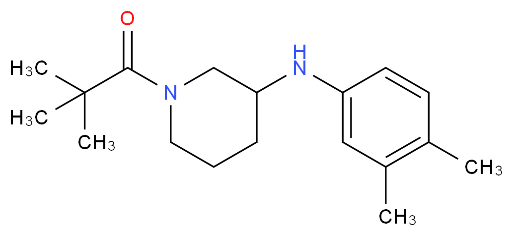 N-(3,4-dimethylphenyl)-1-(2,2-dimethylpropanoyl)-3-piperidinamine_分子结构_CAS_)