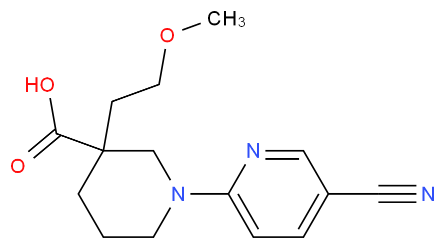 1-(5-cyano-2-pyridinyl)-3-(2-methoxyethyl)-3-piperidinecarboxylic acid_分子结构_CAS_)