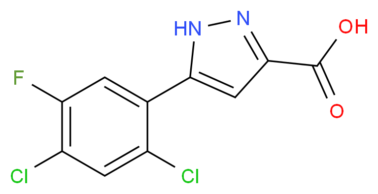 5-(2,4-dichloro-5-fluorophenyl)-1H-pyrazole-3-carboxylic acid_分子结构_CAS_1119299-75-0