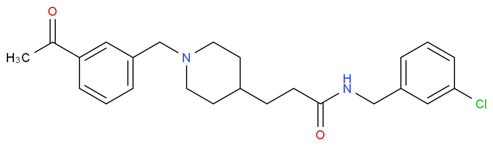 3-[1-(3-acetylbenzyl)-4-piperidinyl]-N-(3-chlorobenzyl)propanamide_分子结构_CAS_)