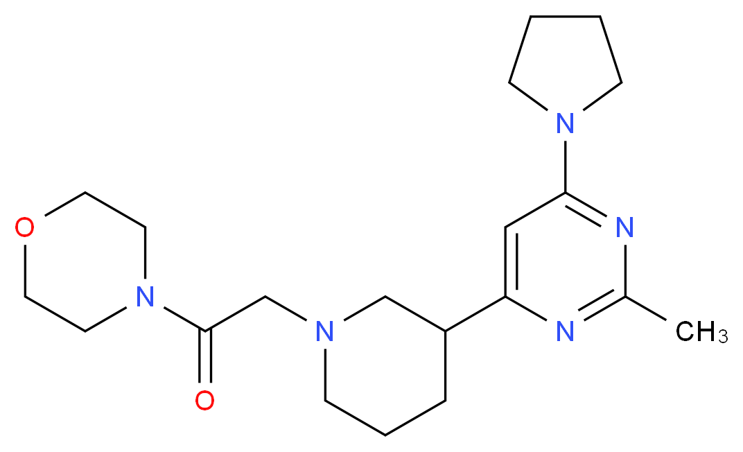 4-({3-[2-methyl-6-(1-pyrrolidinyl)-4-pyrimidinyl]-1-piperidinyl}acetyl)morpholine_分子结构_CAS_)