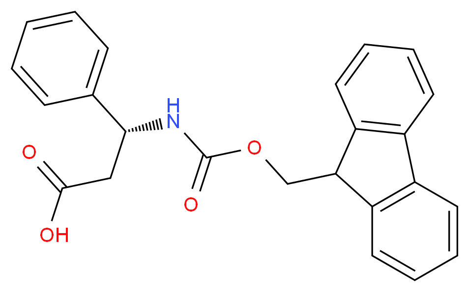 (3R)-3-{[(9H-fluoren-9-ylmethoxy)carbonyl]amino}-3-phenylpropanoic acid_分子结构_CAS_220498-02-2