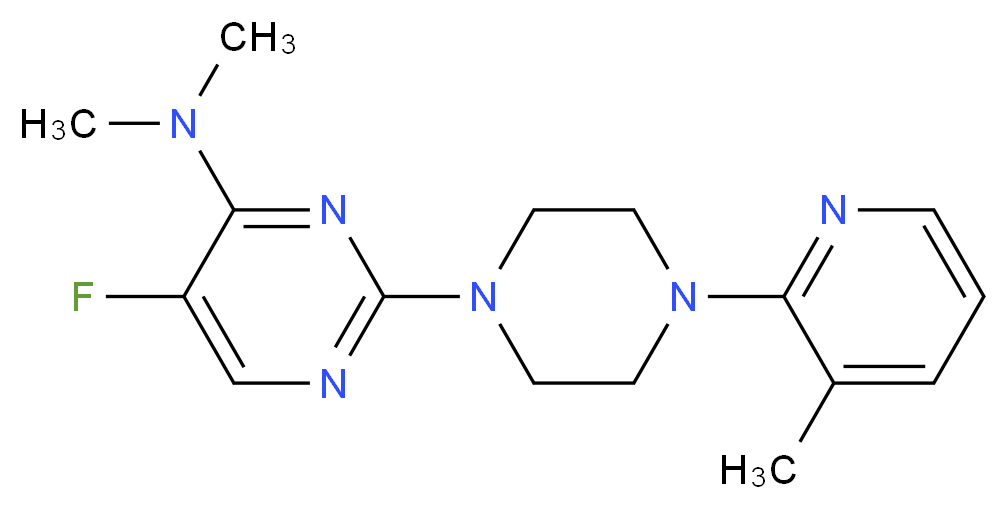 5-fluoro-N,N-dimethyl-2-[4-(3-methyl-2-pyridinyl)-1-piperazinyl]-4-pyrimidinamine_分子结构_CAS_)