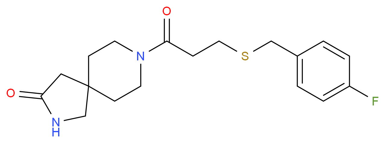 8-{3-[(4-fluorobenzyl)thio]propanoyl}-2,8-diazaspiro[4.5]decan-3-one_分子结构_CAS_)