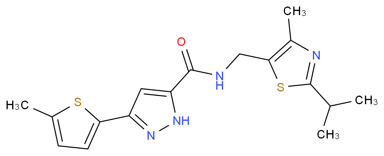 N-[(2-isopropyl-4-methyl-1,3-thiazol-5-yl)methyl]-3-(5-methyl-2-thienyl)-1H-pyrazole-5-carboxamide_分子结构_CAS_)