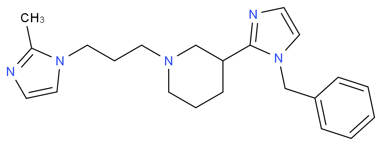 3-(1-benzyl-1H-imidazol-2-yl)-1-[3-(2-methyl-1H-imidazol-1-yl)propyl]piperidine_分子结构_CAS_)