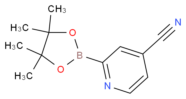 2-(tetramethyl-1,3,2-dioxaborolan-2-yl)pyridine-4-carbonitrile_分子结构_CAS_1256359-18-8