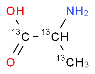 DL-丙氨酸-13C3_分子结构_CAS_144476-54-0)