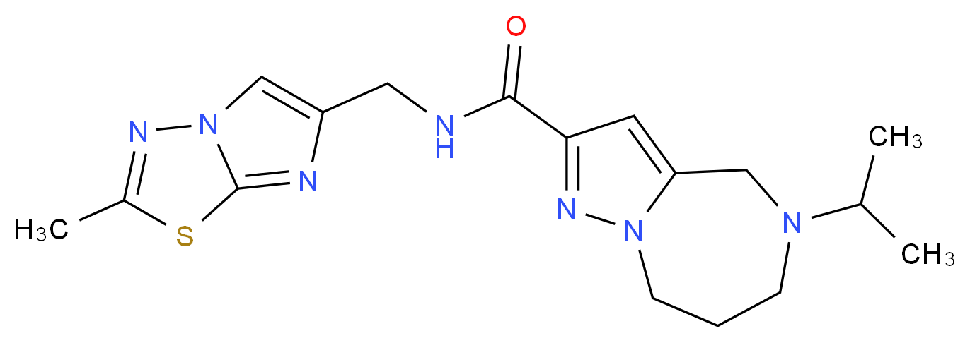 5-isopropyl-N-[(2-methylimidazo[2,1-b][1,3,4]thiadiazol-6-yl)methyl]-5,6,7,8-tetrahydro-4H-pyrazolo[1,5-a][1,4]diazepine-2-carboxamide_分子结构_CAS_)