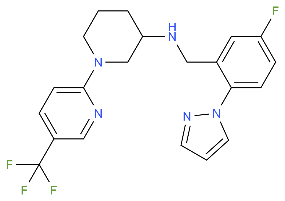 N-[5-fluoro-2-(1H-pyrazol-1-yl)benzyl]-1-[5-(trifluoromethyl)-2-pyridinyl]-3-piperidinamine_分子结构_CAS_)