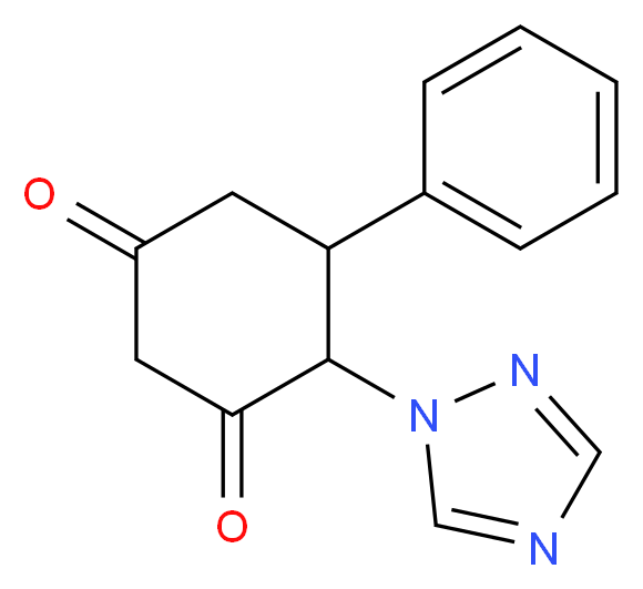 5-phenyl-4-(1H-1,2,4-triazol-1-yl)cyclohexane-1,3-dione_分子结构_CAS_886361-84-8