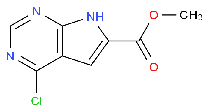 4-Chloro-7H-pyrrolo[2,3-d]pyrimidine-6-carboxylic acid methyl ester_分子结构_CAS_944709-69-7)