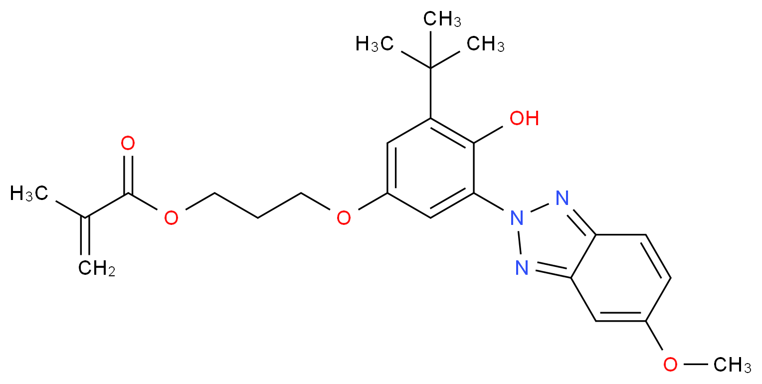 3-(3-(tert-Butyl)-4-hydroxy-5-(5-methoxy-2H-benzo-[d][1,2,3]triazol-2-yl)phenoxy)propyl methacrylate_分子结构_CAS_)