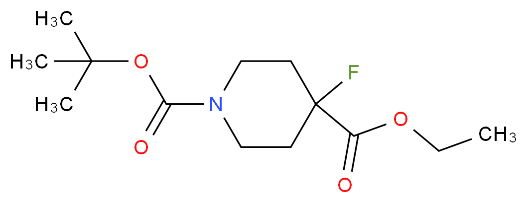 ETHYL N-BOC-4-FLUOROPIPERIDINE-4-CARBOXYLATE_分子结构_CAS_416852-82-9)