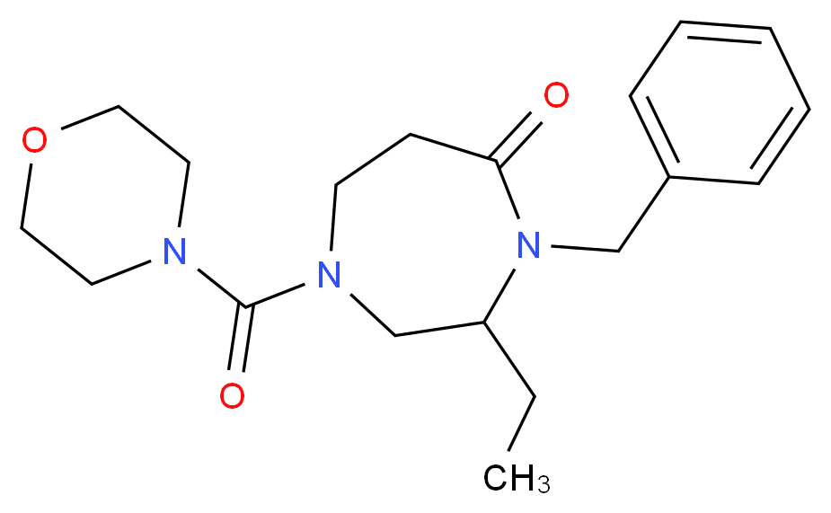 4-benzyl-3-ethyl-1-(morpholin-4-ylcarbonyl)-1,4-diazepan-5-one_分子结构_CAS_)