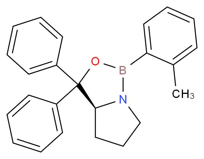 (3aS)-1-(2-methylphenyl)-3,3-diphenyl-hexahydropyrrolo[1,2-c][1,3,2]oxazaborole_分子结构_CAS_463941-07-3