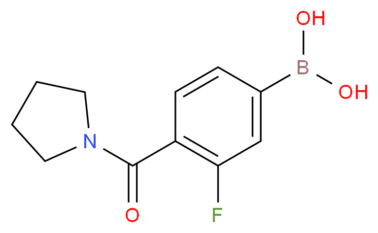 3-氟-4-(1-吡咯烷基羰基)苯硼酸_分子结构_CAS_874289-09-5)