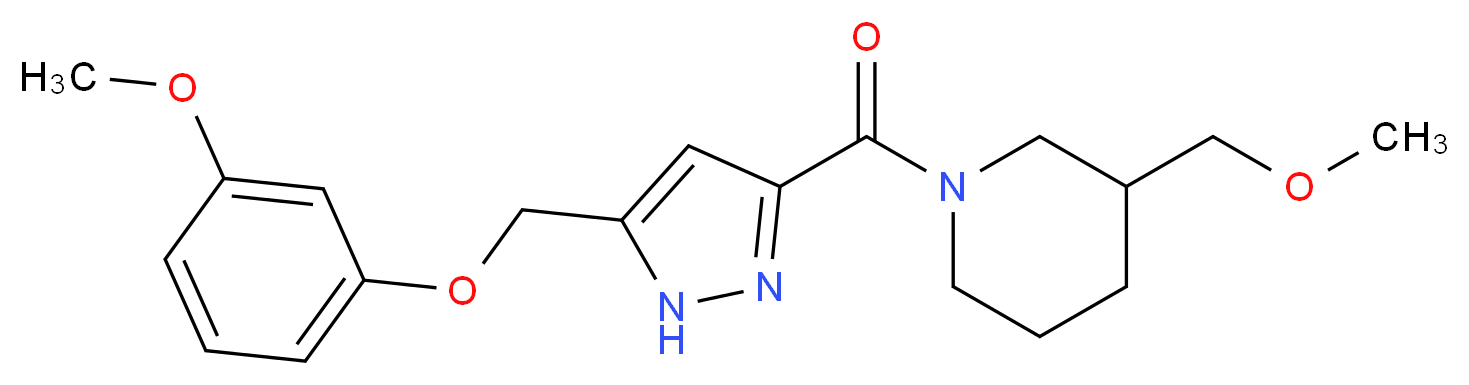 3-(methoxymethyl)-1-({5-[(3-methoxyphenoxy)methyl]-1H-pyrazol-3-yl}carbonyl)piperidine_分子结构_CAS_)