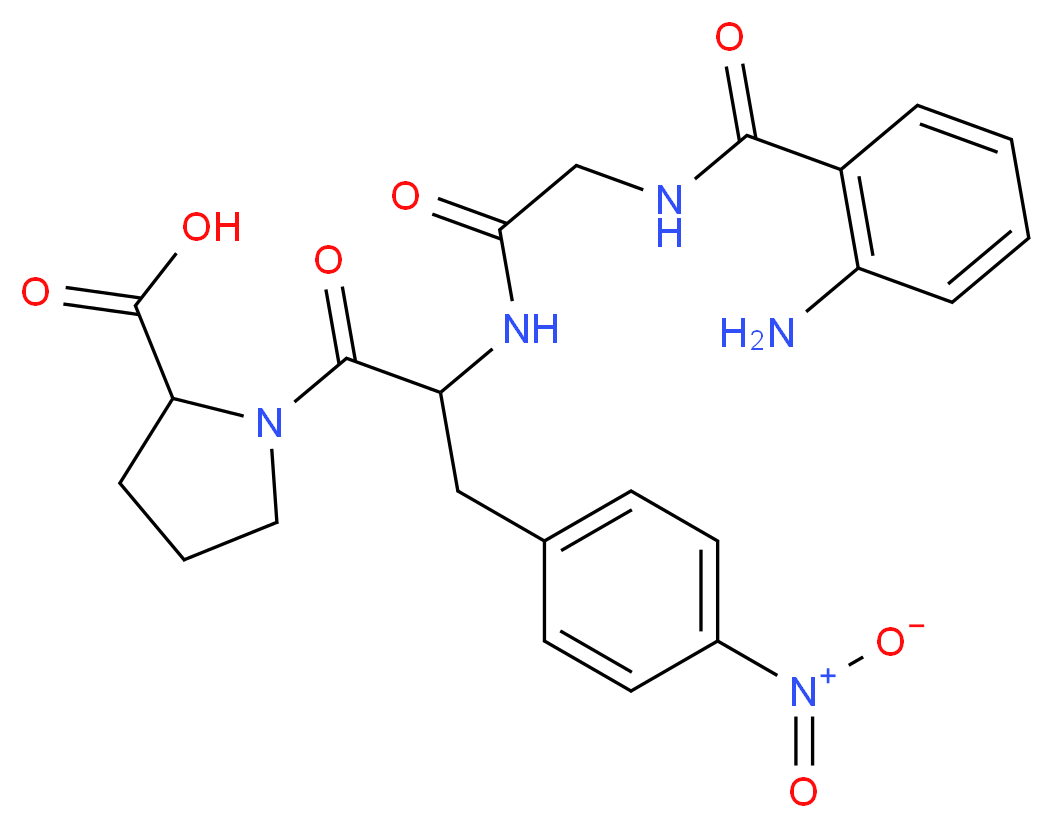 1-(2-{2-[(2-aminophenyl)formamido]acetamido}-3-(4-nitrophenyl)propanoyl)pyrrolidine-2-carboxylic acid_分子结构_CAS_67482-93-3