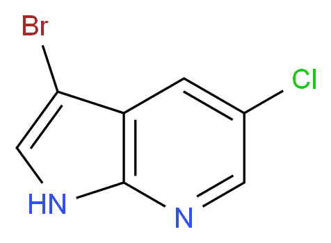 3-Bromo-5-chloro-1H-pyrrolo[2,3-b]pyridine_分子结构_CAS_866546-09-0)
