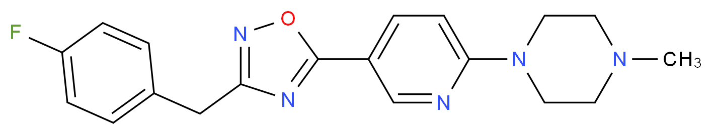 1-{5-[3-(4-fluorobenzyl)-1,2,4-oxadiazol-5-yl]pyridin-2-yl}-4-methylpiperazine_分子结构_CAS_)