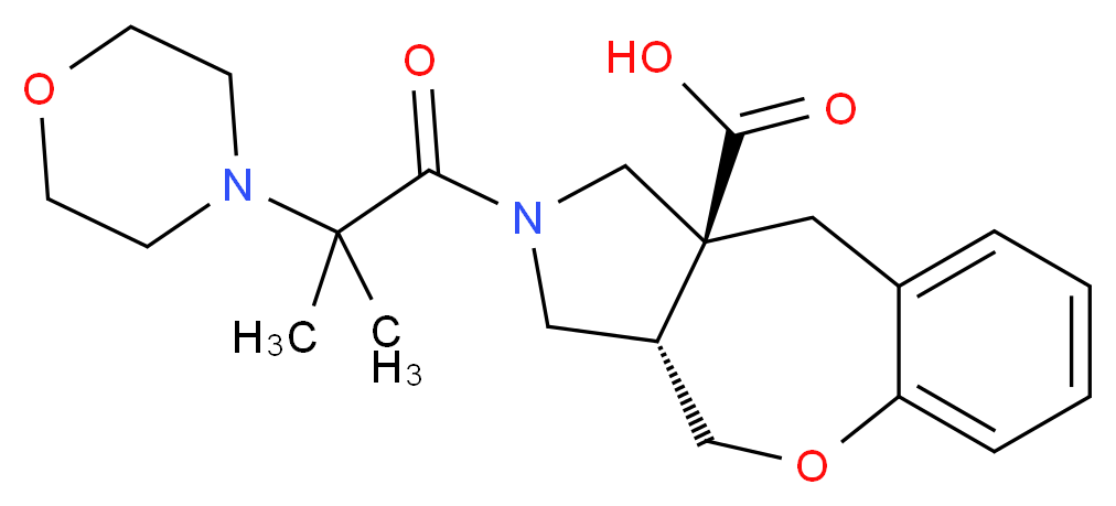 (3aS*,10aS*)-2-(2-methyl-2-morpholin-4-ylpropanoyl)-2,3,3a,4-tetrahydro-1H-[1]benzoxepino[3,4-c]pyrrole-10a(10H)-carboxylic acid_分子结构_CAS_)