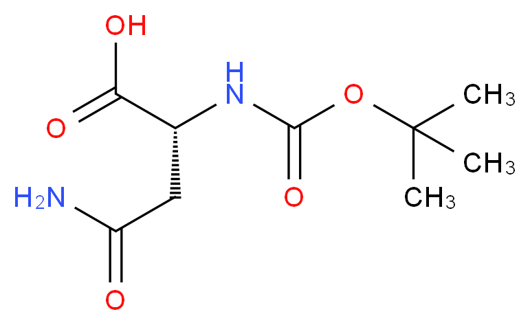 (2R)-2-{[(tert-butoxy)carbonyl]amino}-3-carbamoylpropanoic acid_分子结构_CAS_75647-01-7
