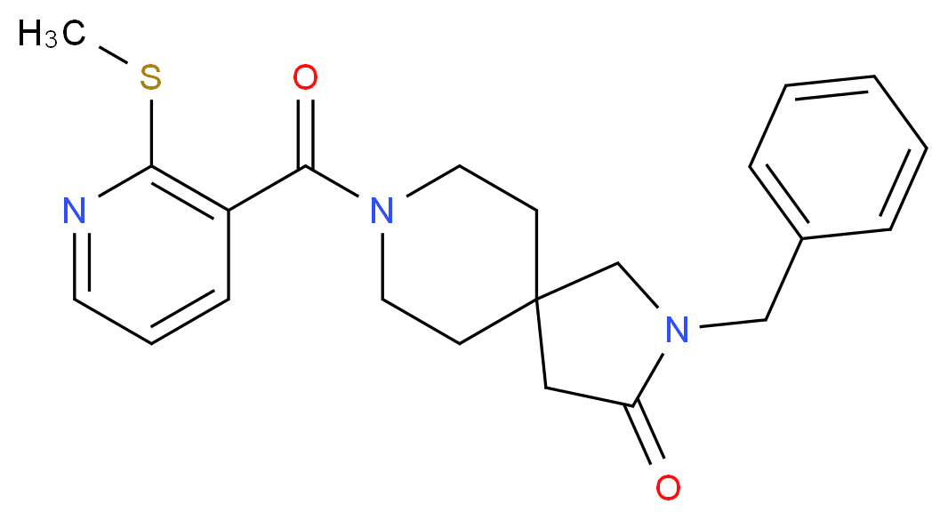 2-benzyl-8-{[2-(methylthio)pyridin-3-yl]carbonyl}-2,8-diazaspiro[4.5]decan-3-one_分子结构_CAS_)