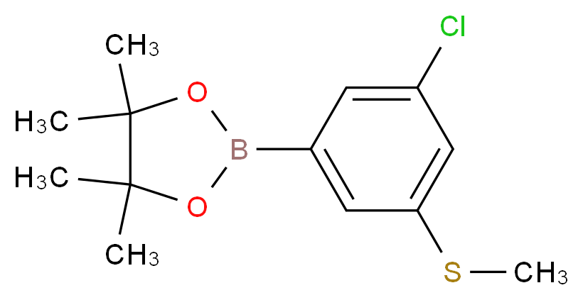 2-[3-chloro-5-(methylsulfanyl)phenyl]-4,4,5,5-tetramethyl-1,3,2-dioxaborolane_分子结构_CAS_1256360-24-3