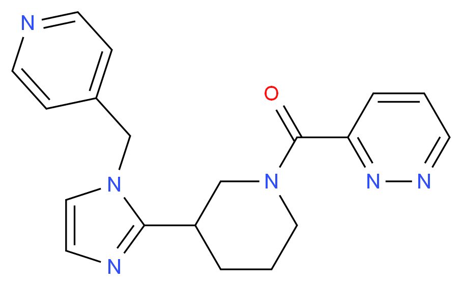 3-({3-[1-(4-pyridinylmethyl)-1H-imidazol-2-yl]-1-piperidinyl}carbonyl)pyridazine_分子结构_CAS_)