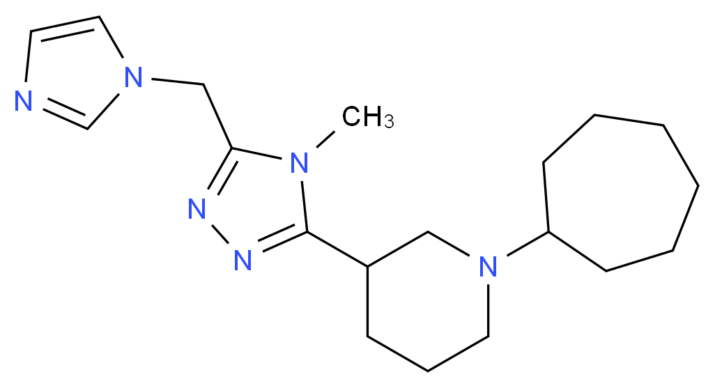 1-cycloheptyl-3-[5-(1H-imidazol-1-ylmethyl)-4-methyl-4H-1,2,4-triazol-3-yl]piperidine_分子结构_CAS_)