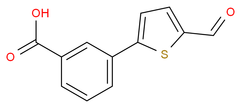 3-(5-formylthiophen-2-yl)benzoic acid_分子结构_CAS_606970-74-5