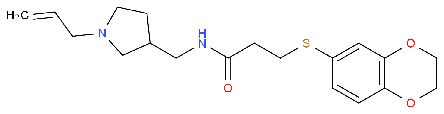 N-[(1-allylpyrrolidin-3-yl)methyl]-3-(2,3-dihydro-1,4-benzodioxin-6-ylthio)propanamide_分子结构_CAS_)