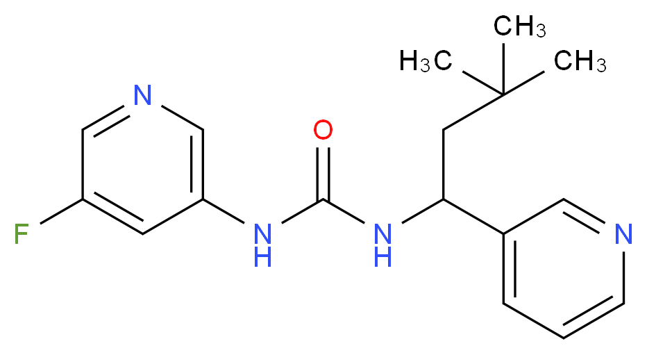 N-(3,3-dimethyl-1-pyridin-3-ylbutyl)-N'-(5-fluoropyridin-3-yl)urea_分子结构_CAS_)