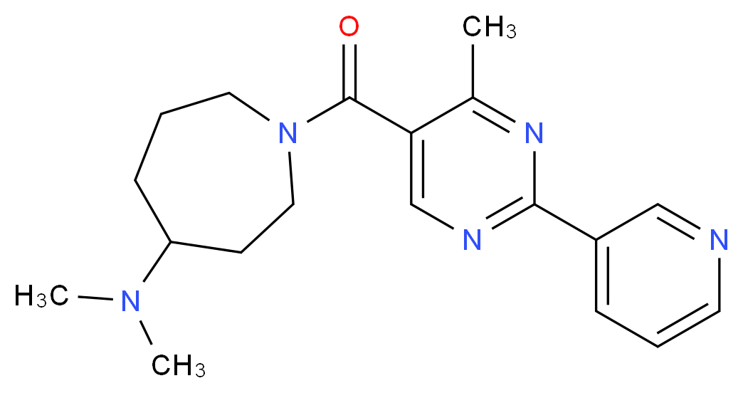 N,N-dimethyl-1-{[4-methyl-2-(3-pyridinyl)-5-pyrimidinyl]carbonyl}-4-azepanamine_分子结构_CAS_)